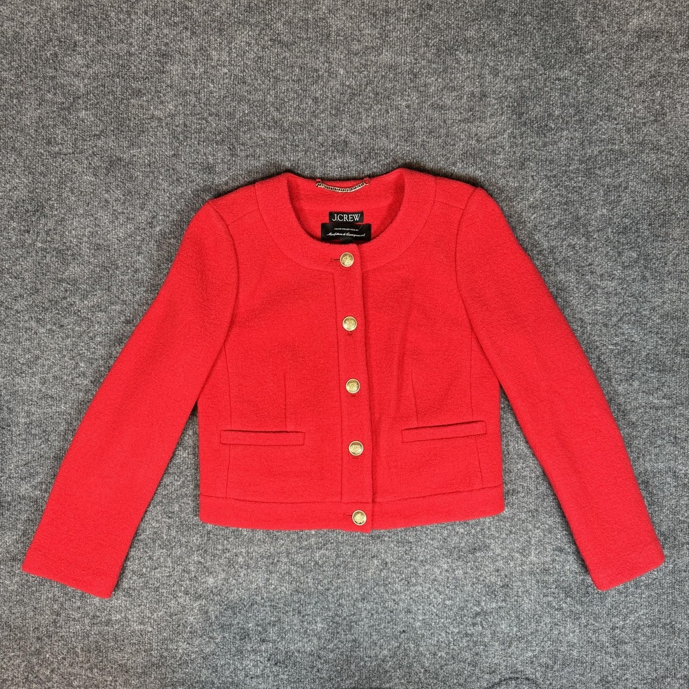 J. Crew Red Blazer with Gold Buttons
